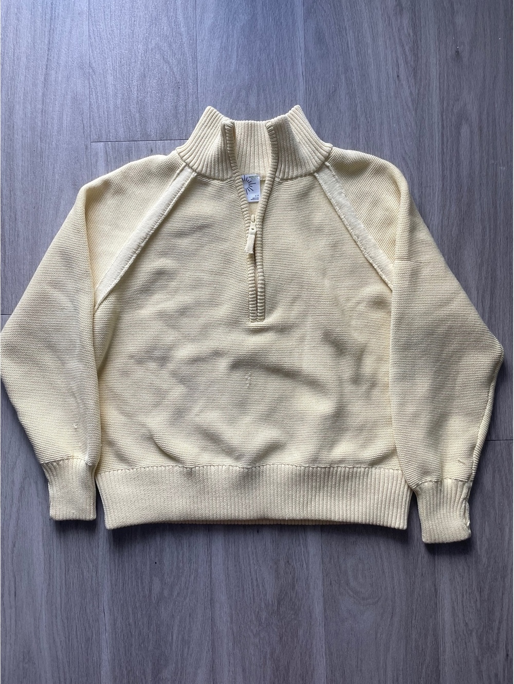 Aerie Butter Yellow Quarter Zip Sweatshirt Small